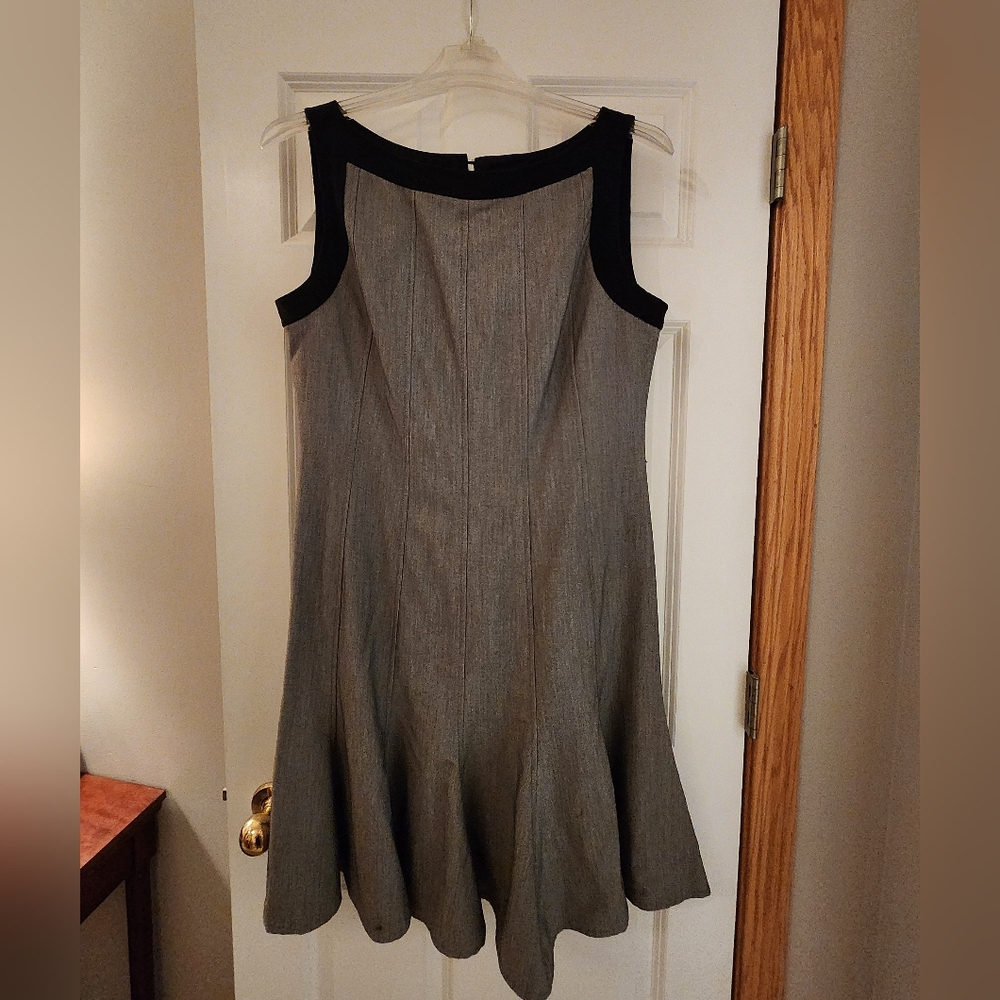 Sandra Darren Gray and Black Dress